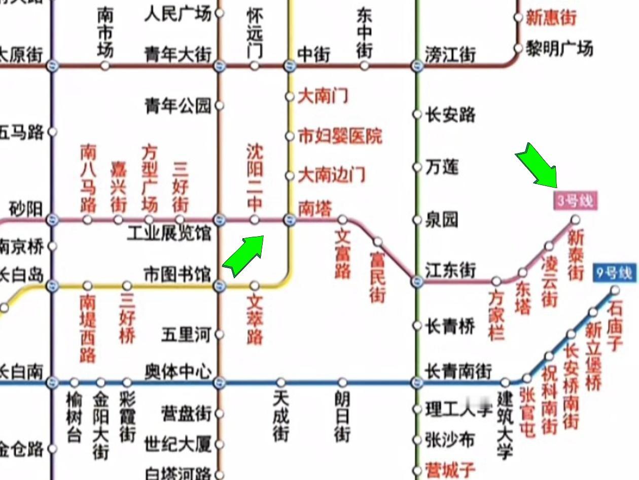 沈阳地铁3号线，西段目前只开通了部分站，每天客流才3万，对比1、2号线50万，4