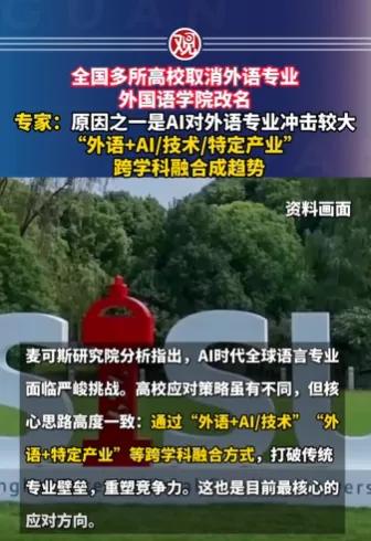 多所高校撤销外语学院这事最近炸了！从985到普通本科，外语学院说没就没。有人说A