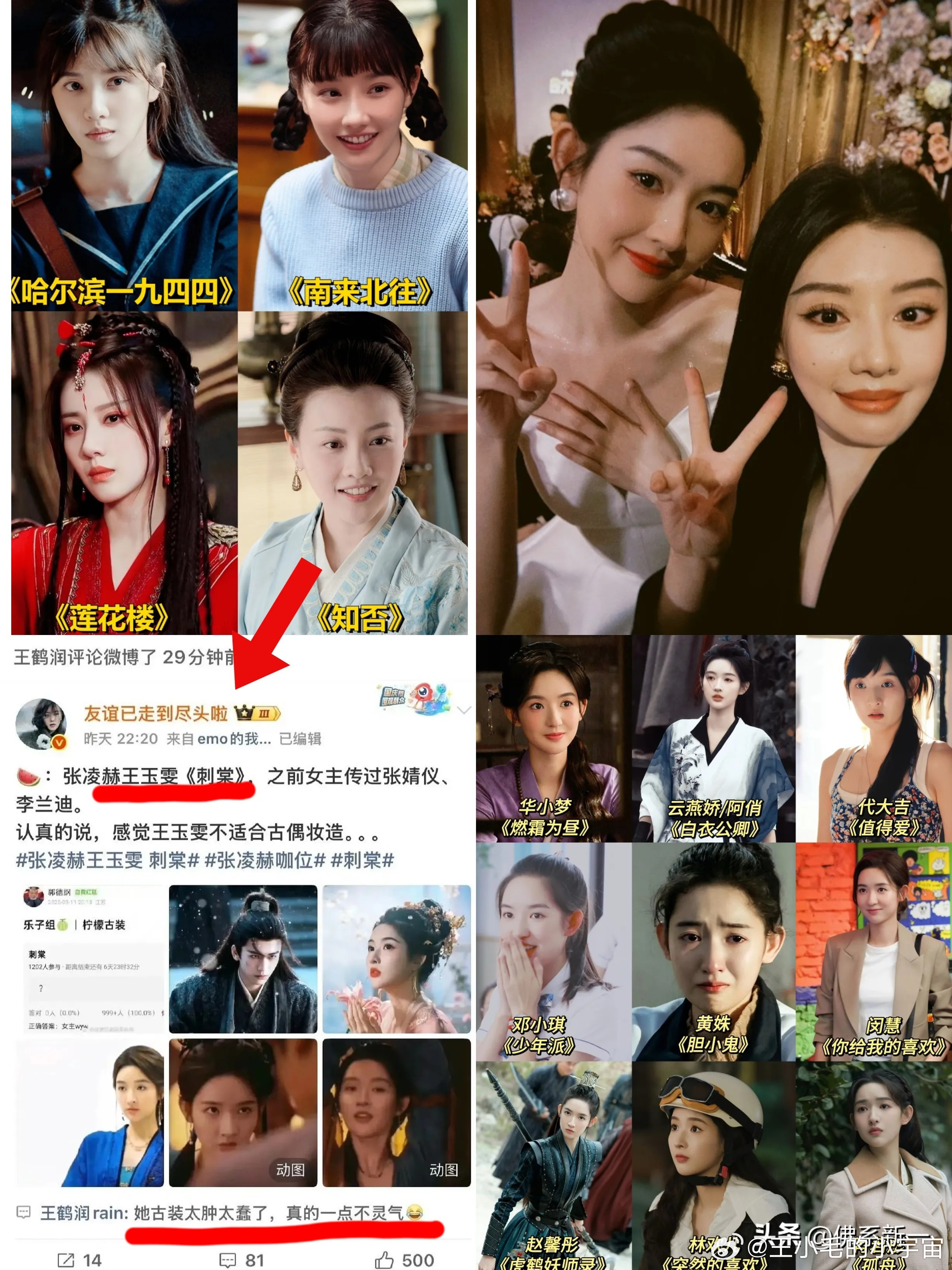 不是王鹤润，成毅李莲花都救不了你了[捂脸哭]网传张凌赫搭王玉雯演《刺棠》，这姐直接