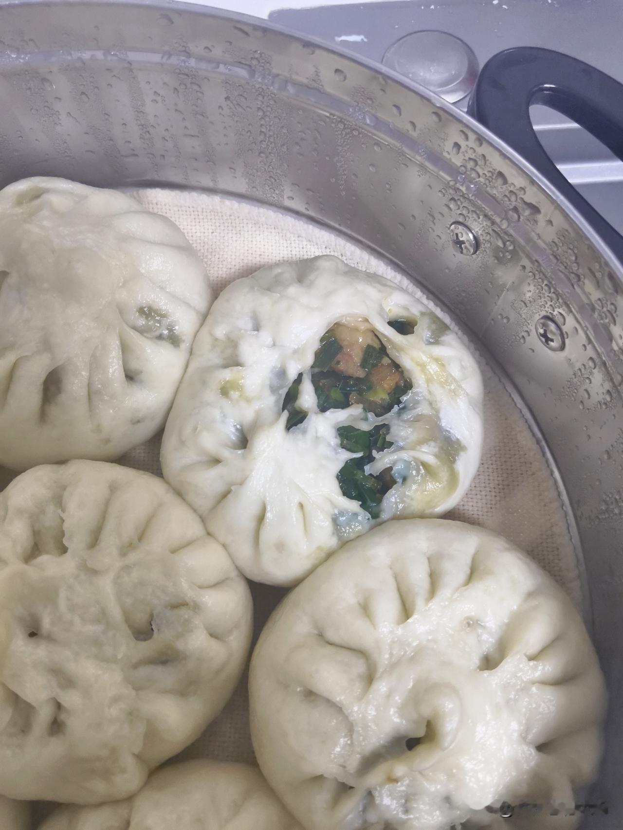 连着吃了四顿，韭菜猪肉粉条包子，这包子，真好吃！韭菜是朋友老家邻居自己，在院子