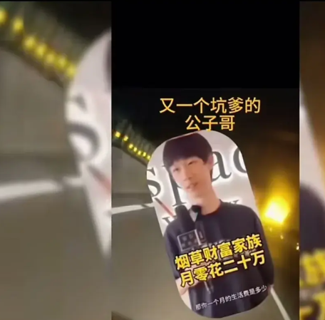小男孩父亲烟草公司工作，给他每月零花钱20万。（这里面有没有你抽烟的功献？）公子