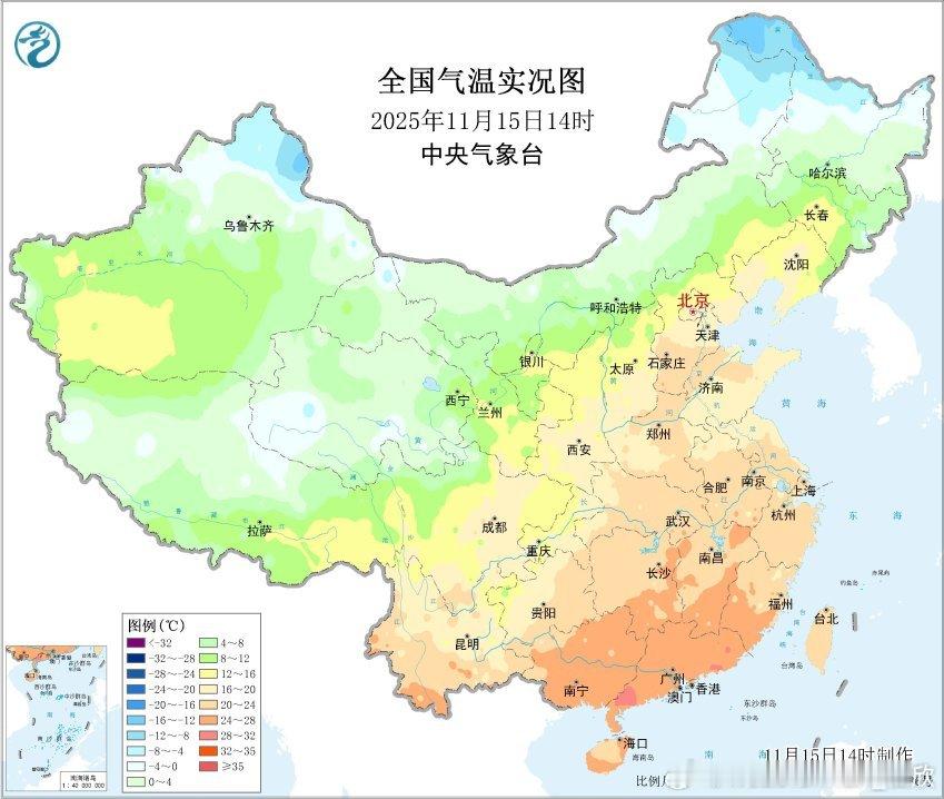 【干暖快速变干冷】今天在寒潮到来前，东北华北多地继续升温，天气干暖。石家庄下午气