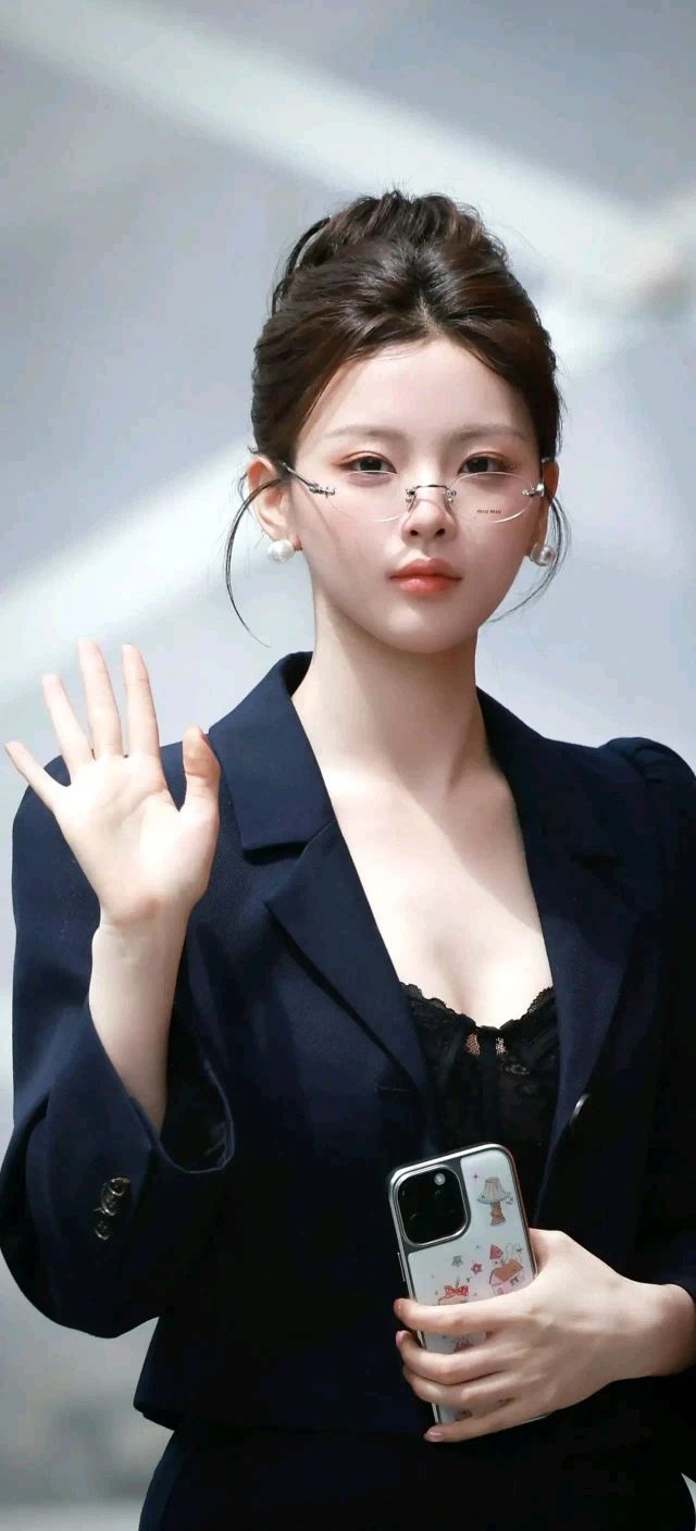 杨超越无框眼镜写真：知性魅力拉满
