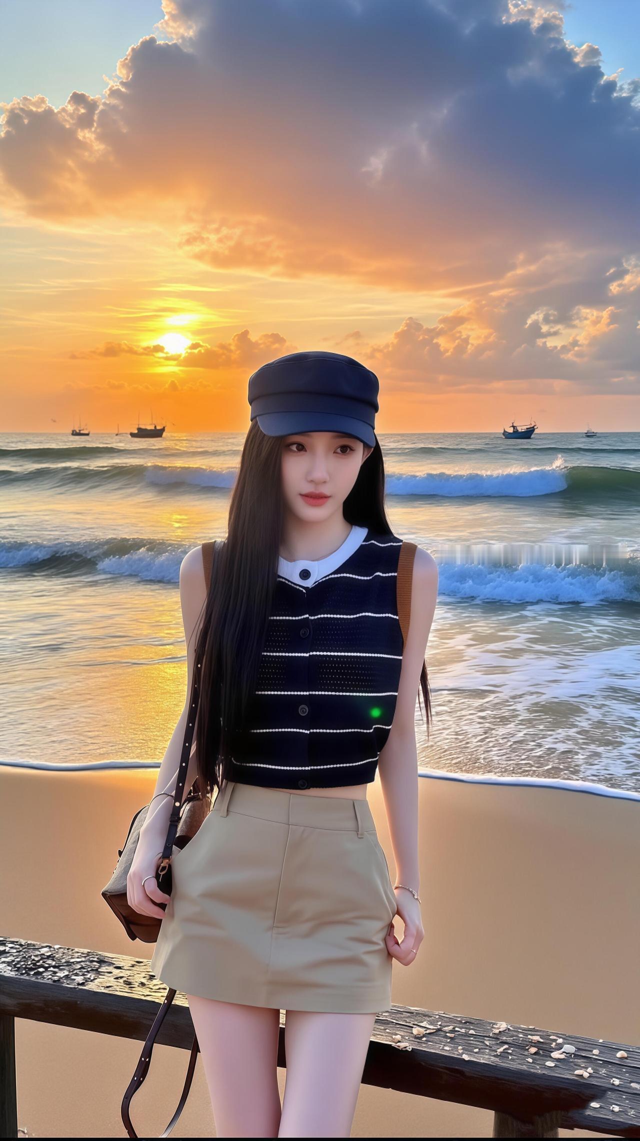 海边日落漫步
