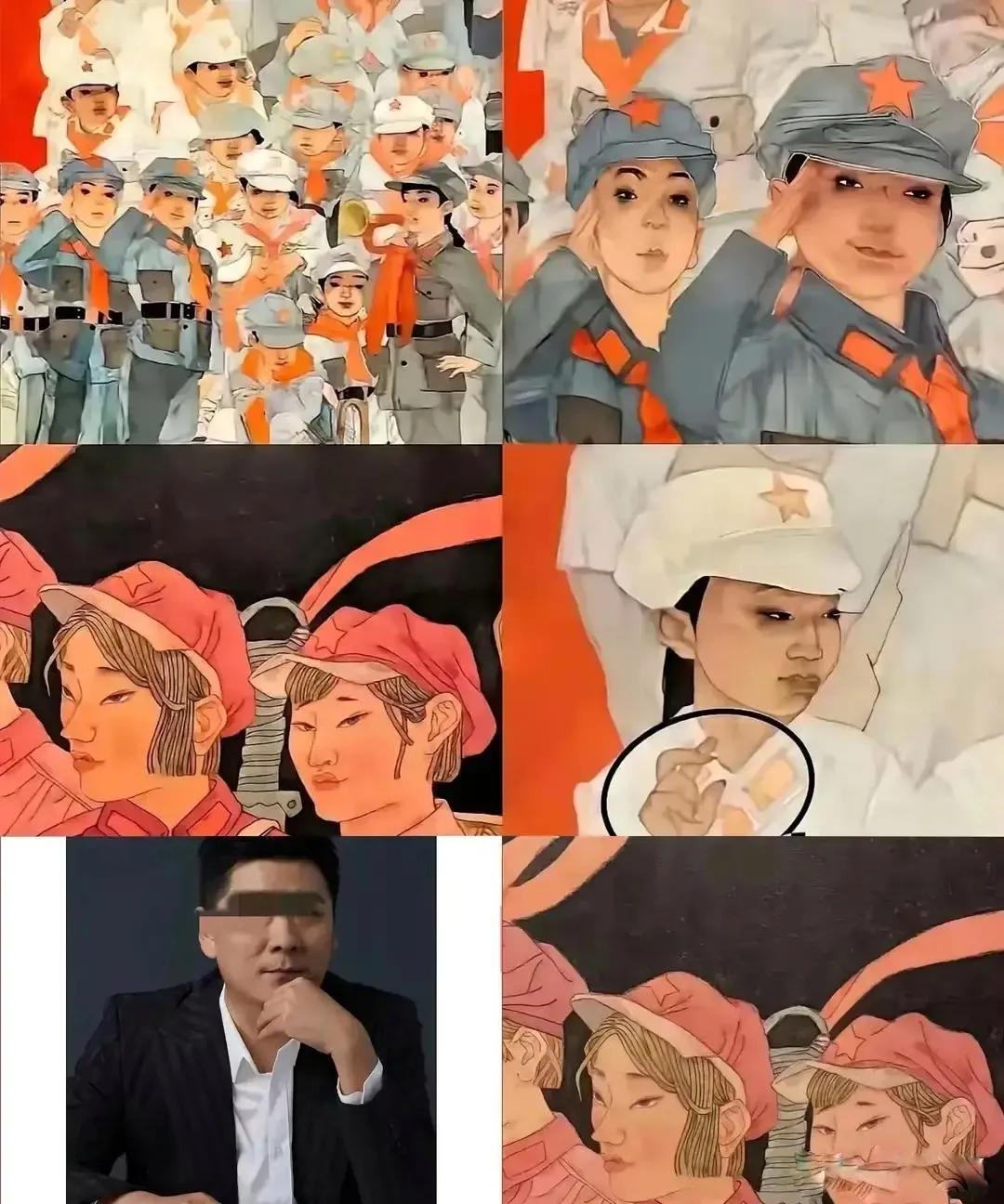 近日，济南办了一场纪念长征胜利90周年主题展，在《新时代的长征路之星星火》画作中