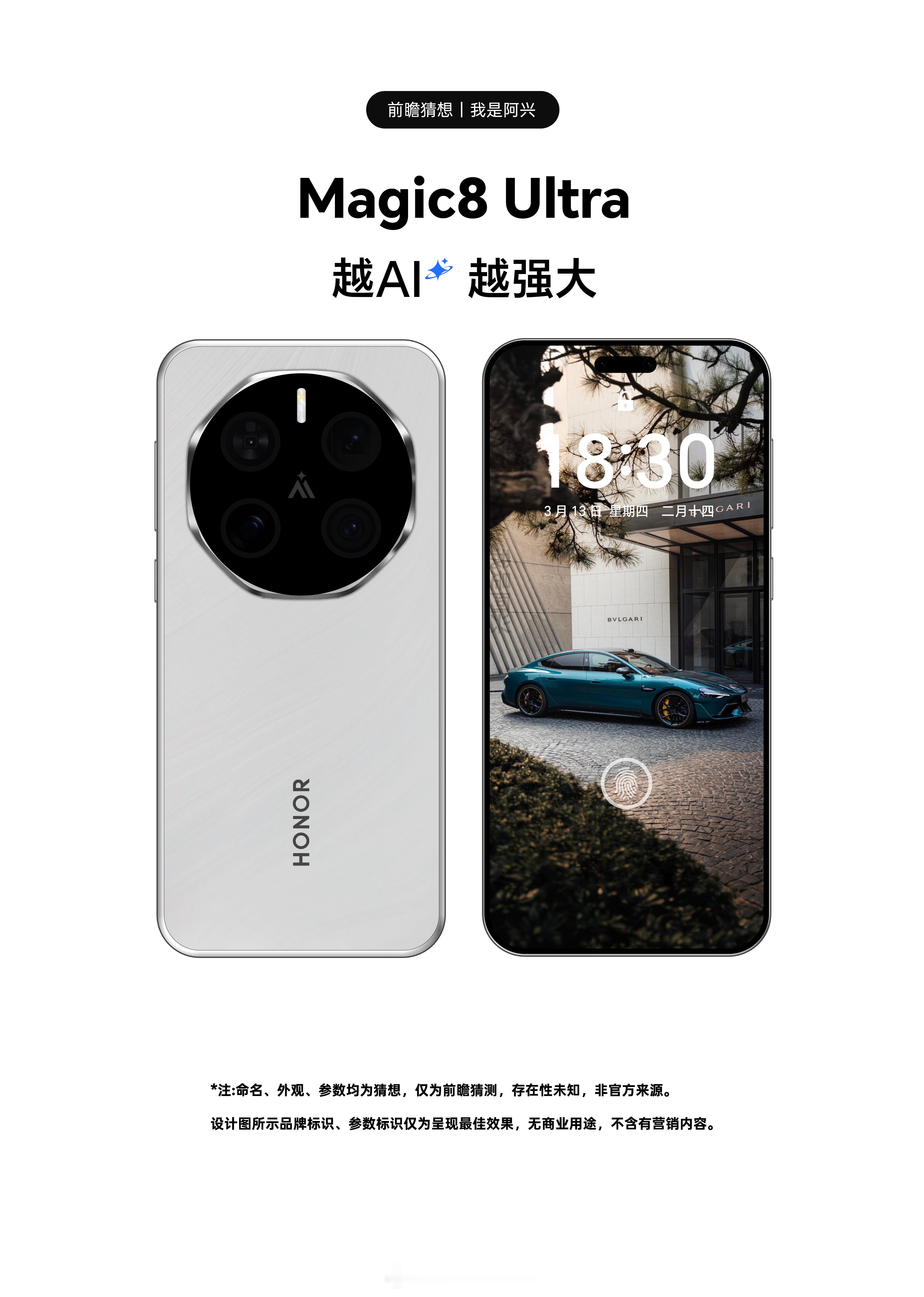 我可能再一次押对宝了，荣耀Magic8Ultra采用多边形Deco设计，直屏6