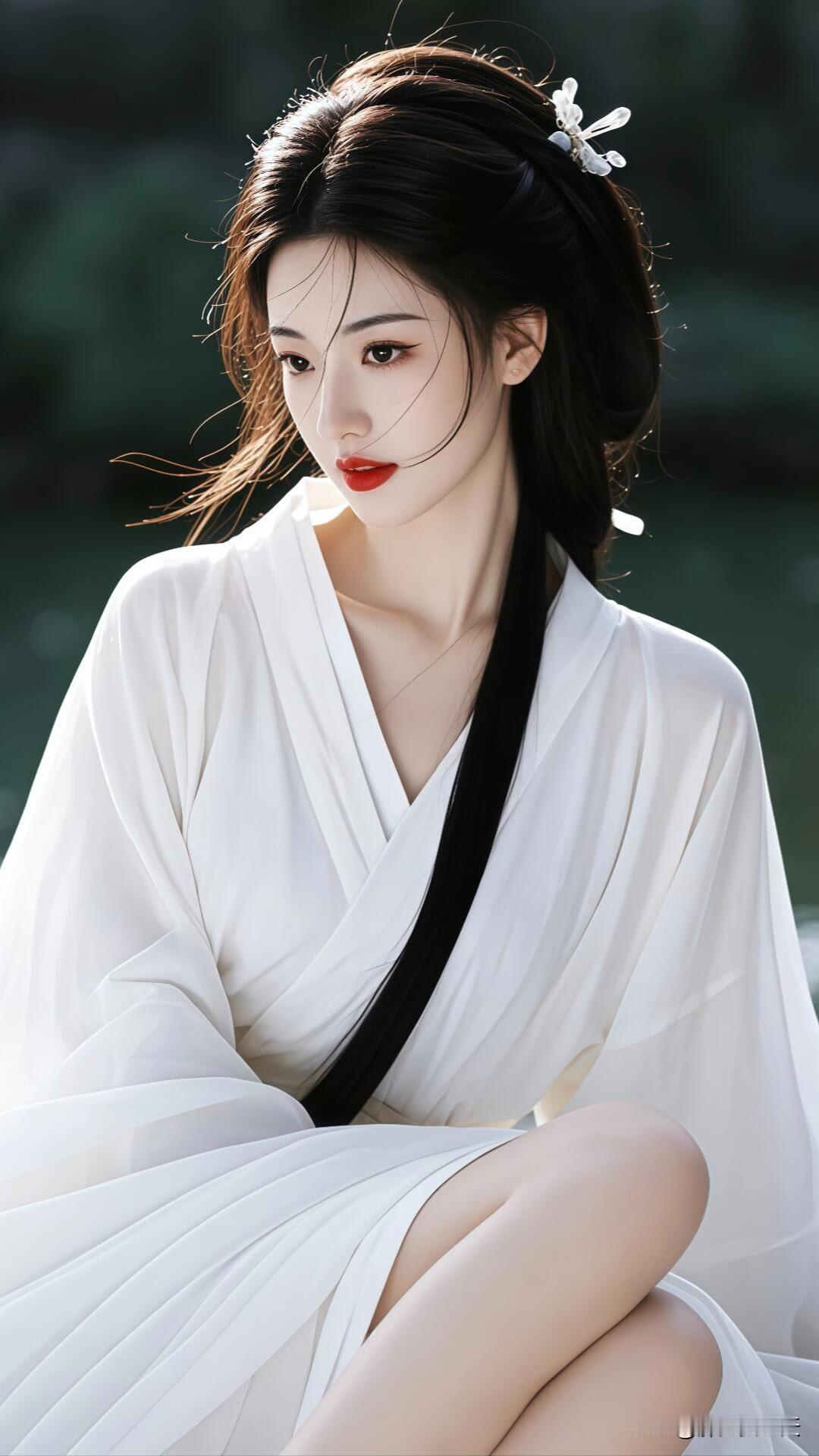 古典优雅，衣袂飘飘，立于古巷之中，时光在她身边仿佛静止，可叹岁月如梭，转瞬即逝，