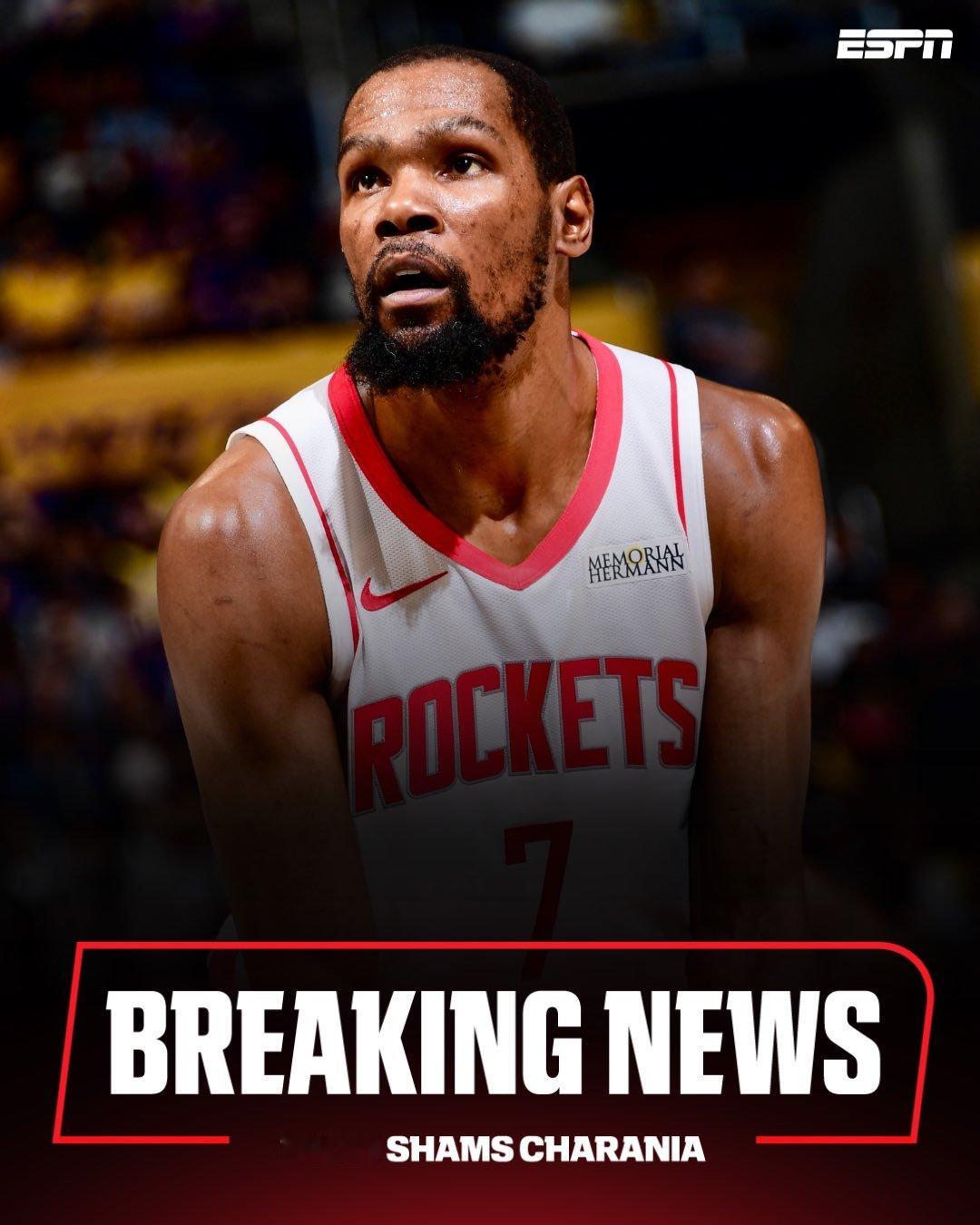 Shams：杜兰特预计缺阵对湖人的系列赛第四战。消息源透露，杜兰特在接受进一步检