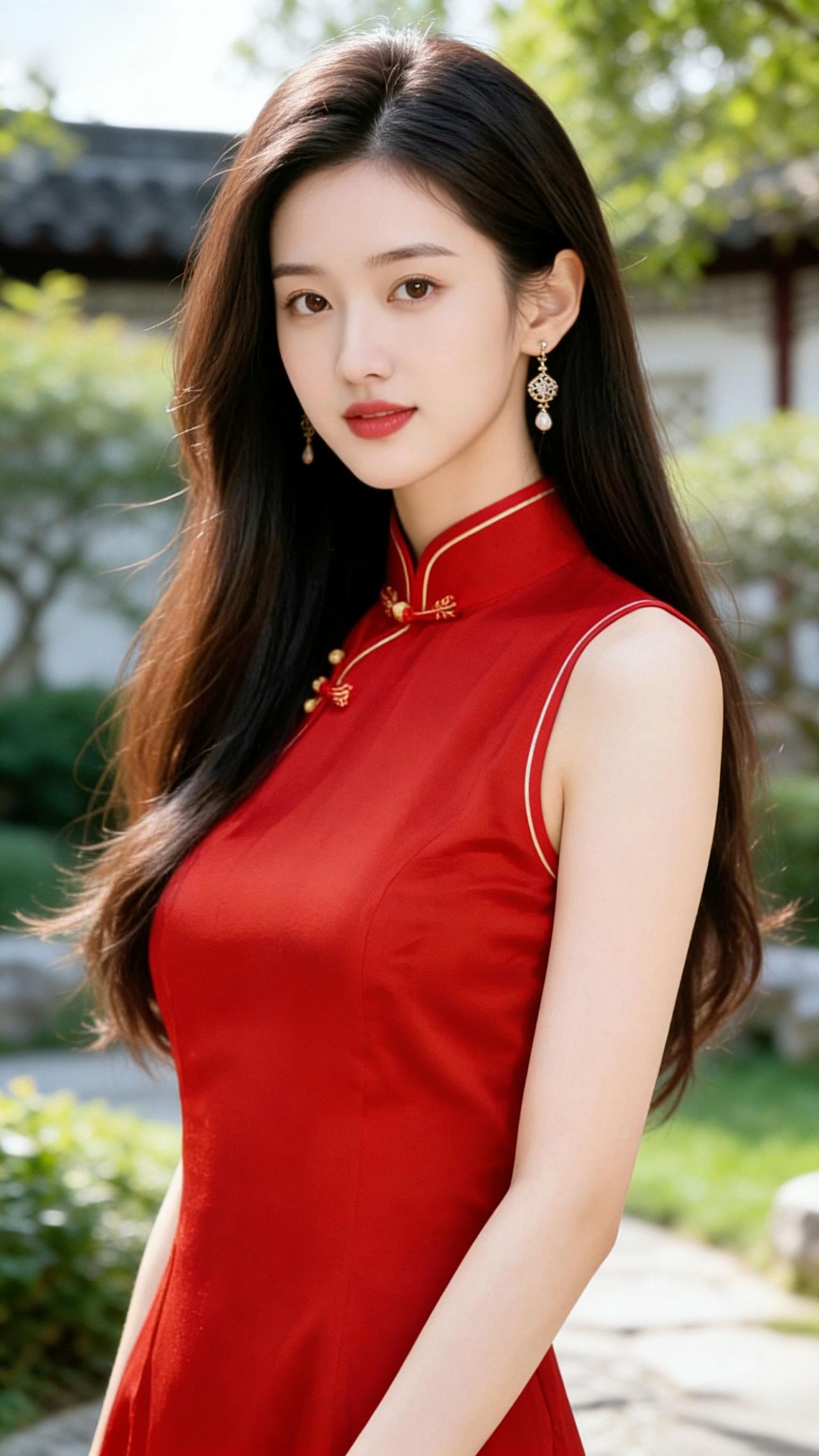 园庭晓景晓日初融庭院光柔风暗度古园香飞檐隐翠凝清韵黛瓦含烟笼静堂白