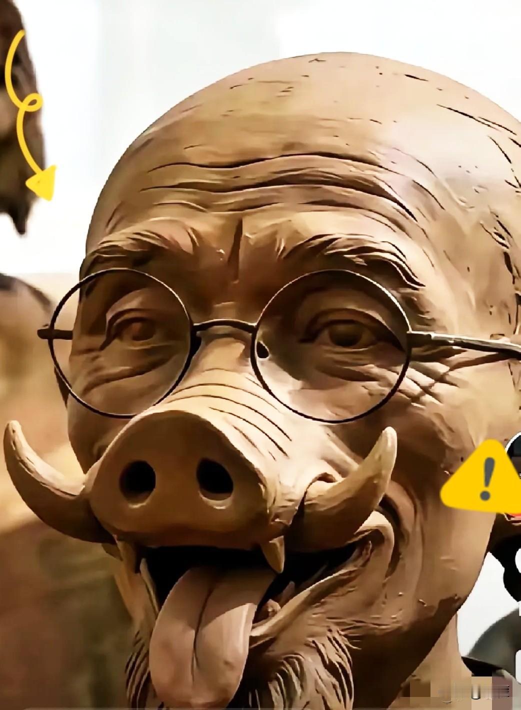 这一刀下去，怕是连清华美院那帮评委都得起立鼓掌。说这是“田大师”的塑像，乍一