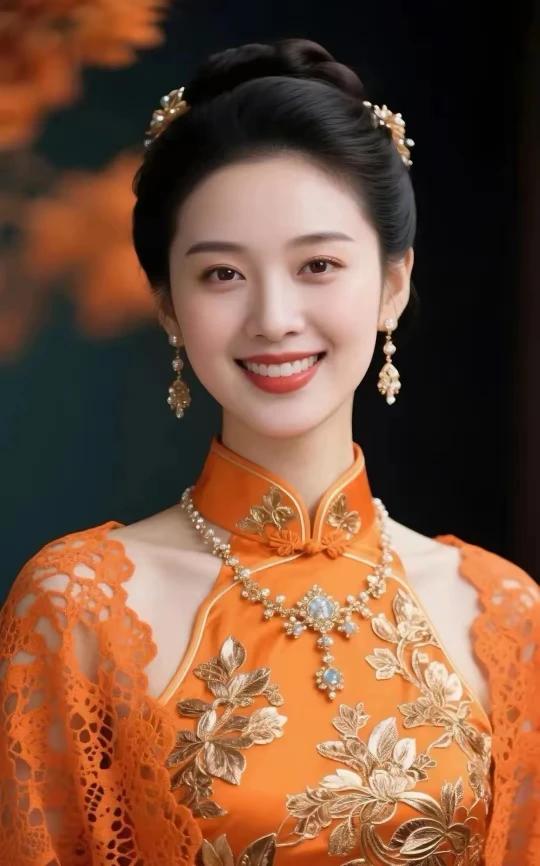 嫣然一笑百媚生，恰似春风拂柳轻。眉似春山寒远黛目若秋水映繁星。