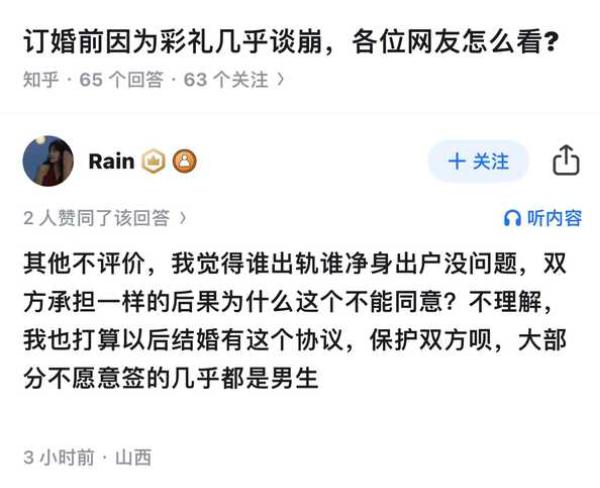 订婚前因为彩礼几乎谈崩，各位网友怎么看?坐标武汉，男女双方都是普通家庭，男方较