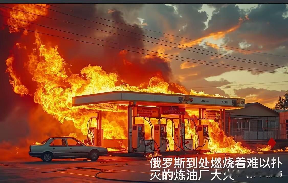 因持续性遭受乌克兰无人机袭击，俄罗斯全国各地到处是油井大火，一时难以扑灭！