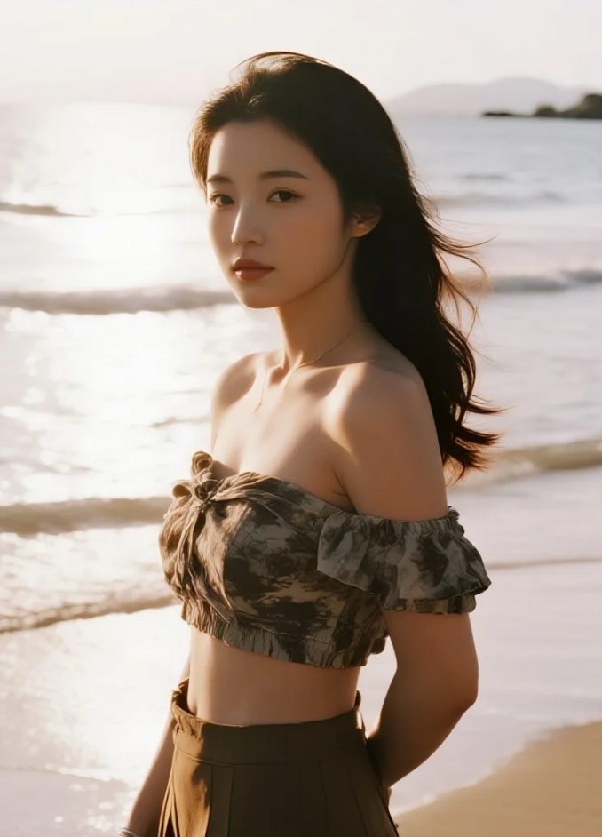 细沙、阳光、美人，这组合太完美！