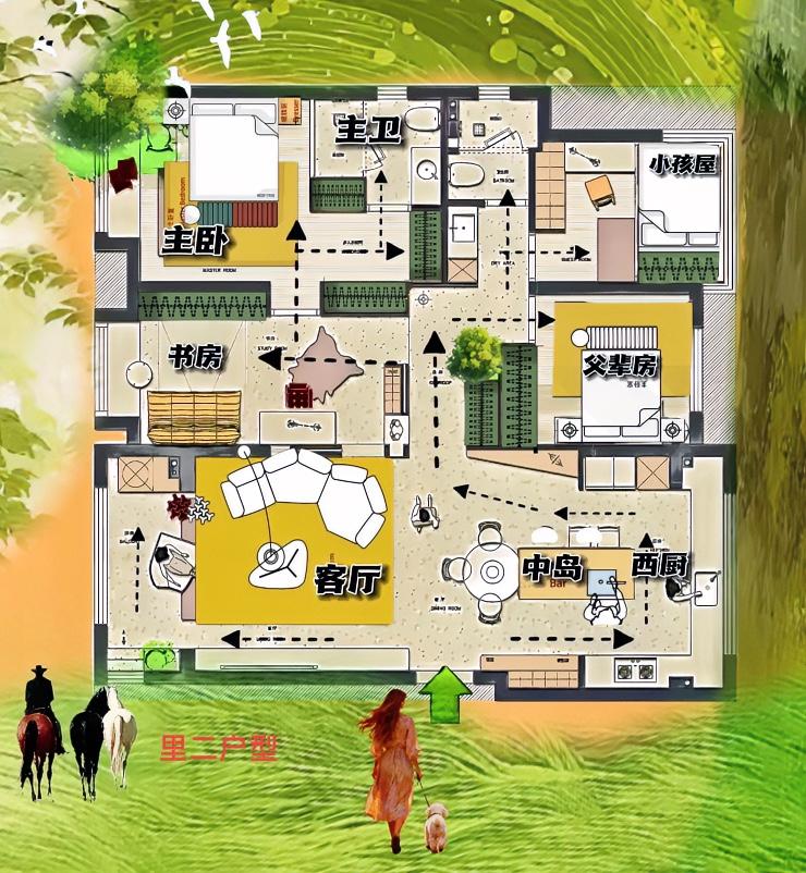 会加戏的小三居，115㎡画面，布局，动线，创意，故事，逻辑缺一不可！布局是真