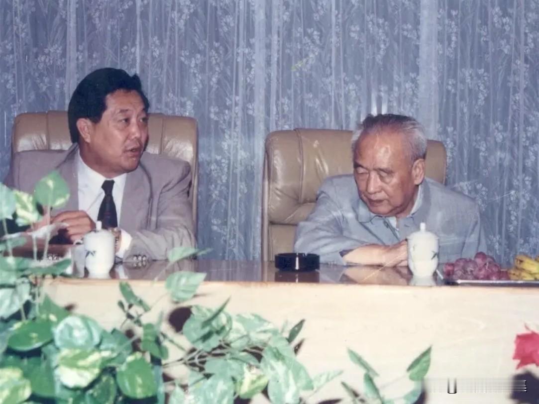 1993年11月18日，余秋里同志花都市视察期间，听取花都市委书记石启仁的工作汇