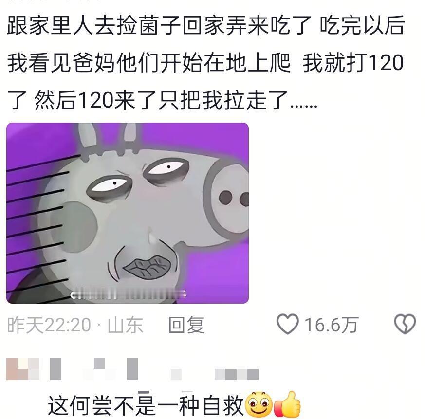 吃菌子中毒以后的搞笑反应​​​