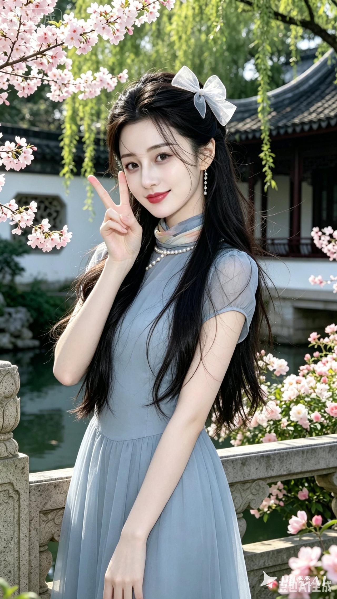 春日少女，花海中的优雅时光