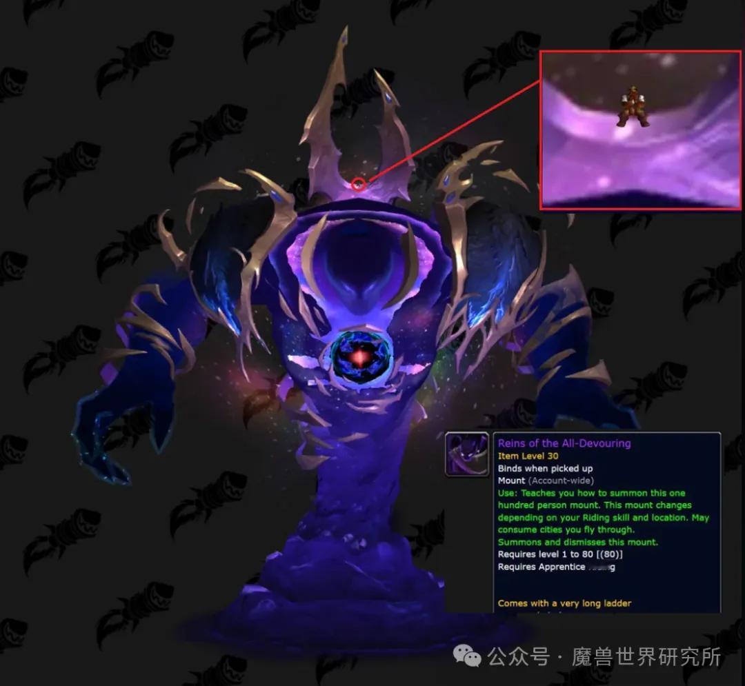 魔兽世界魔兽：玩家整活！出个迪门修斯同款坐骑，这不得人手买一只！​​​