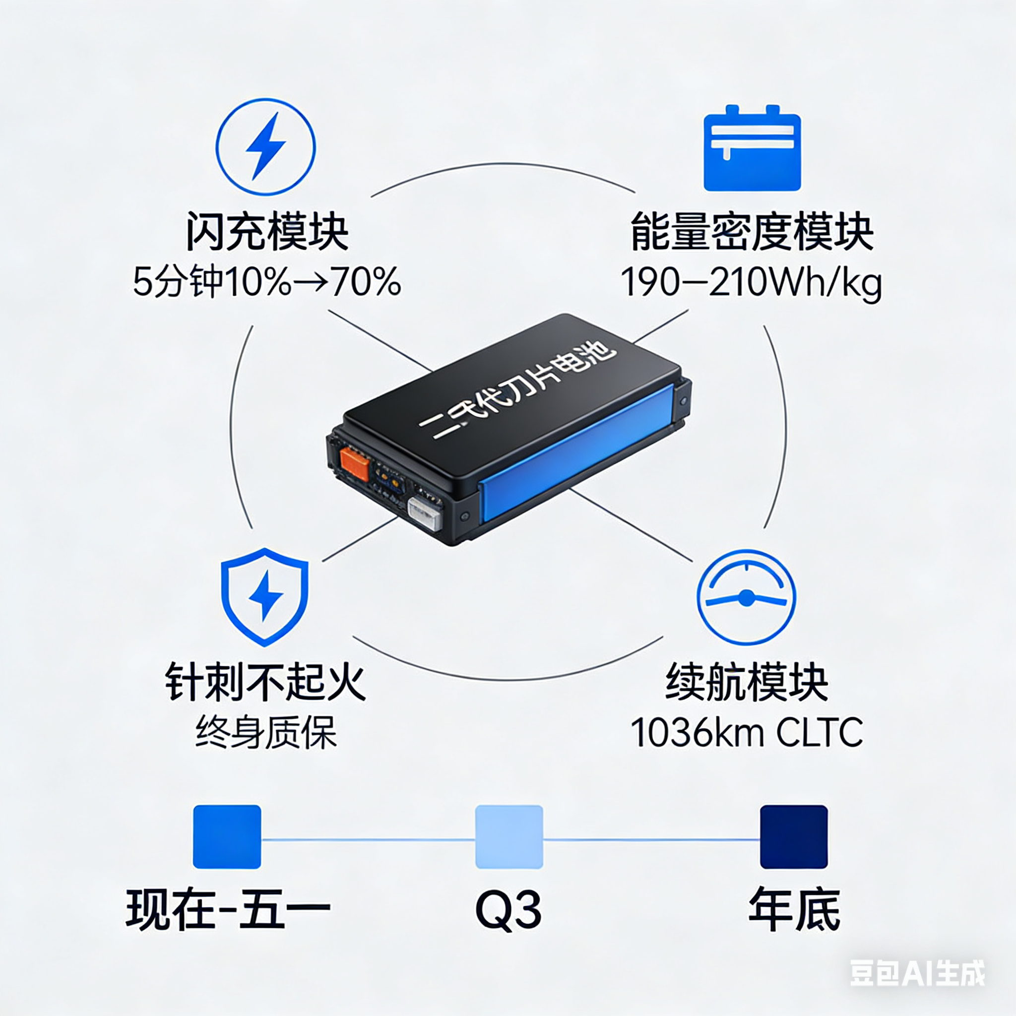 按2026年3月最新进度，二代刀片电池离全面爆发只剩3-9个月，分三阶段落地，现在已经开始上车。