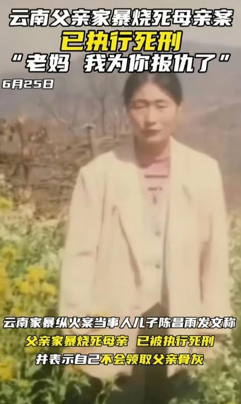 “妈，我给你报仇了。”云南，因为家庭矛盾，父亲当街往母亲身上泼汽油点火，造成母亲