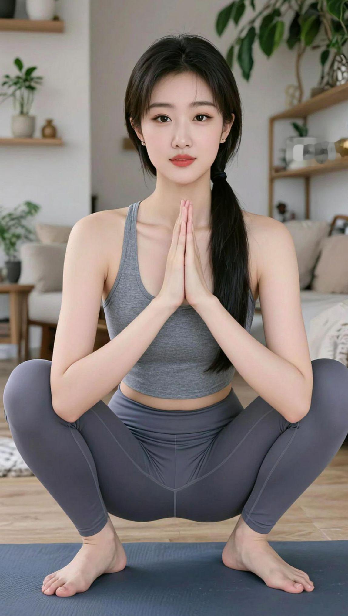 AI瑜伽低饱和写真抖音ai创作