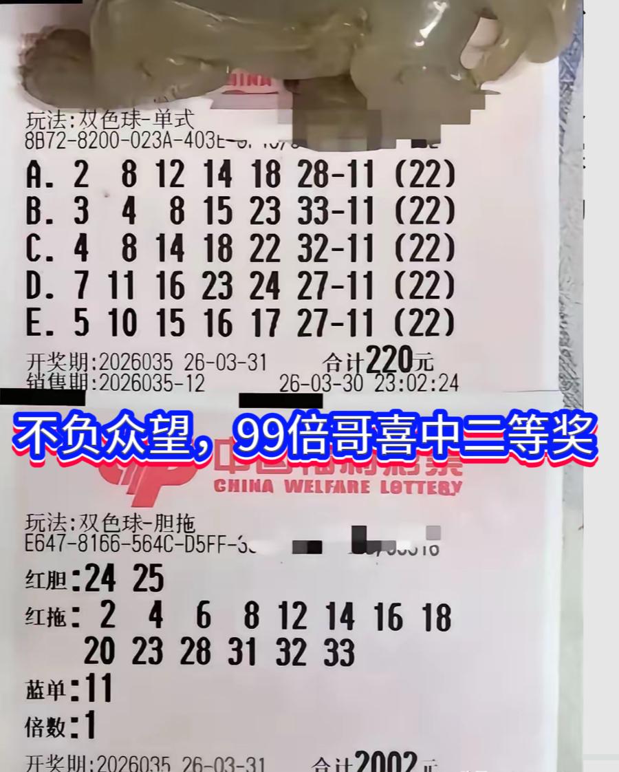 众望所归，坚守终见花开。在双色球第26035期开奖中，备受关注的“99倍哥”凭借