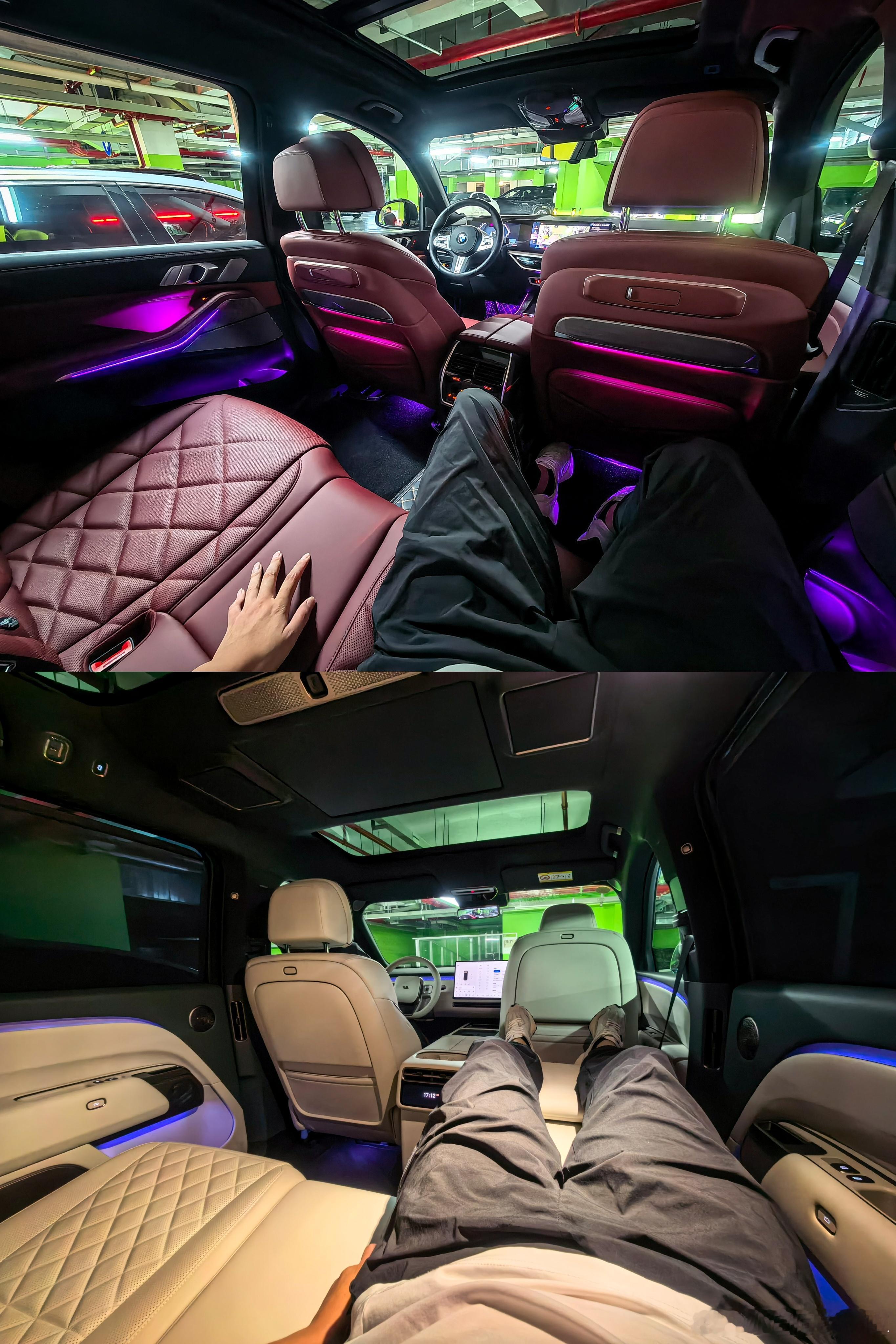 宝马X5后排坐姿VS理想L8后排躺姿，大家选谁？新能源汽车大v聊车