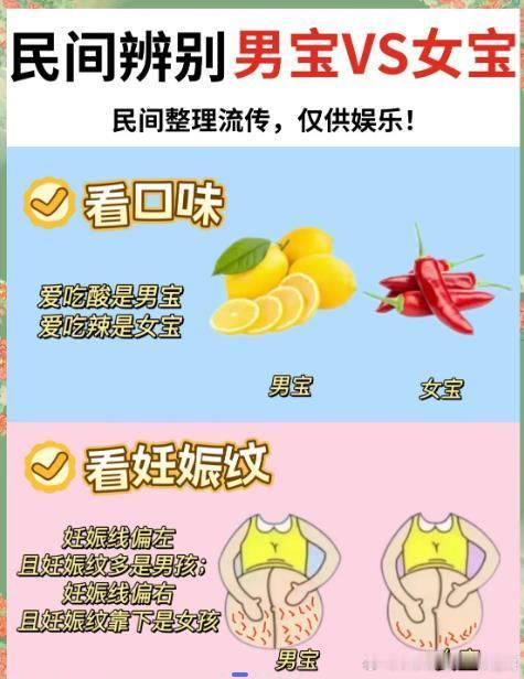 8个民间方法，教你辨别男女宝宝！怀孕后，准爸爸准妈妈们最关心的莫过于宝宝是男是女