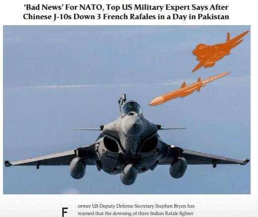 新加坡媒体称：中国的歼-10和霹雳-15虽然在实战中击落了法国阵风，但这并不代表