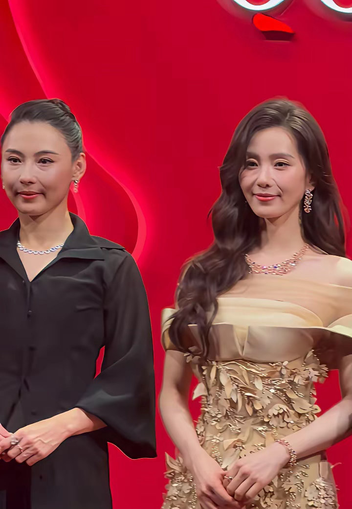 看来张柏芝美商不高啊医美弄的脸好像吹气鼓起来了不行找旁边的刘诗诗请教请教呗