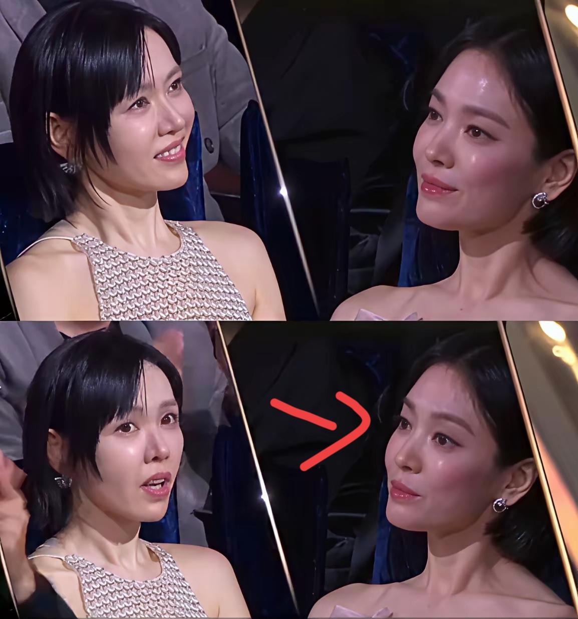 什么叫做表情管理看看宋慧乔就懂了！孙艺珍二封影后，宋慧乔直接连装都不装，脸上