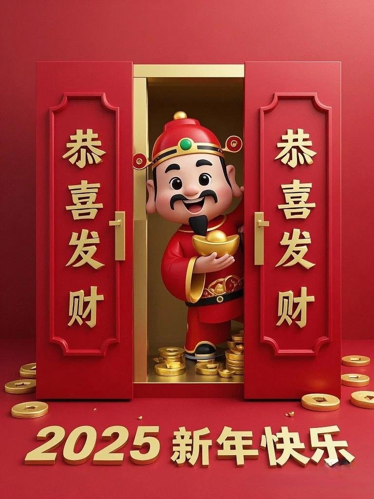 2025恭喜发财，富贵順遂，迎接财神爷进门啦～