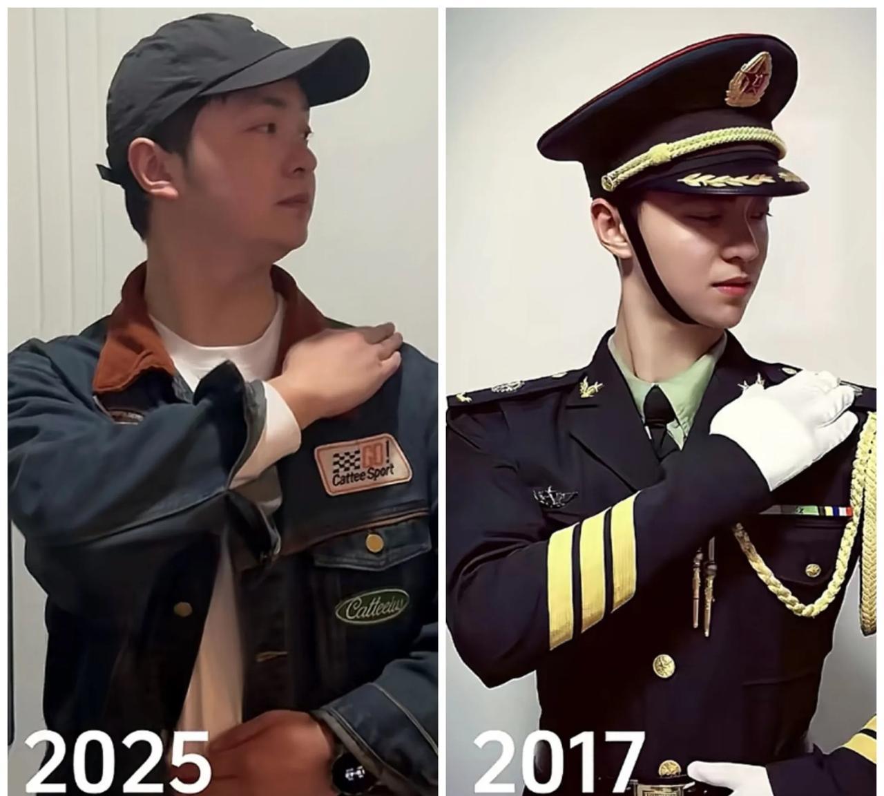 这个男人火了！四川成都，一男子晒出自己2025年和8年前退伍前后时的照片对比，