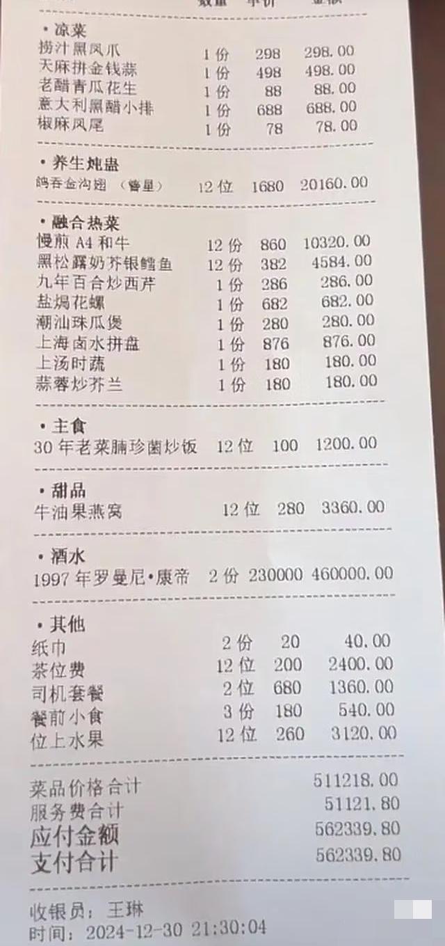 一顿饭顶一套房了。
