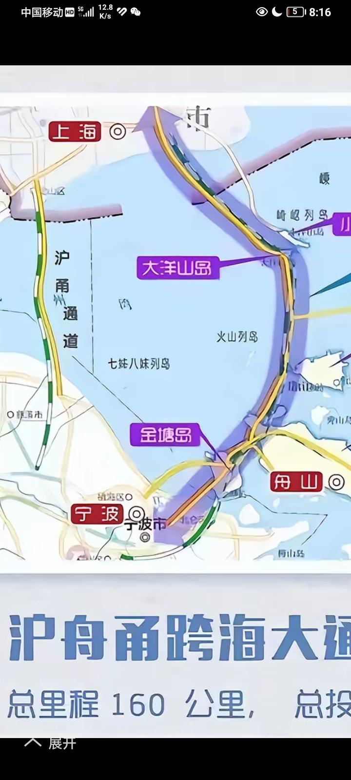 长三角沪甬70公里跨海大桥，1世界公铁两用桥大基建来了。上面公路八车道加二边二