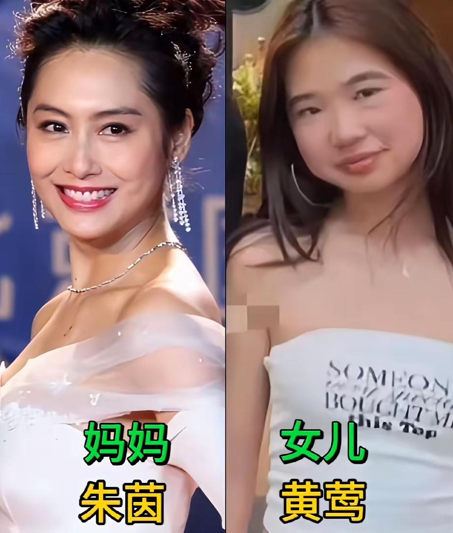 母亲长相出众，她们的孩子却长相普通，好的基因并不是都能被遗传。朱茵的女儿叫