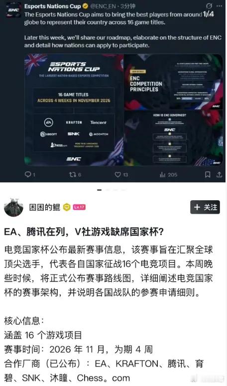 啊，我看EWC要搞电竞国家杯，但是合作的厂商还没公布有V社，不可能没有DOTA2