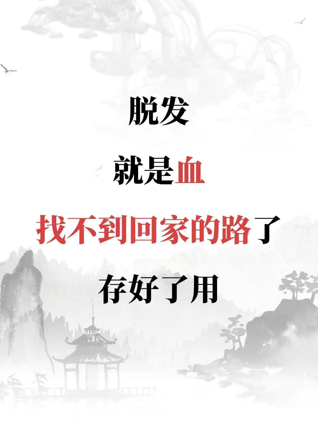 脱发就是血，找不到回家的路