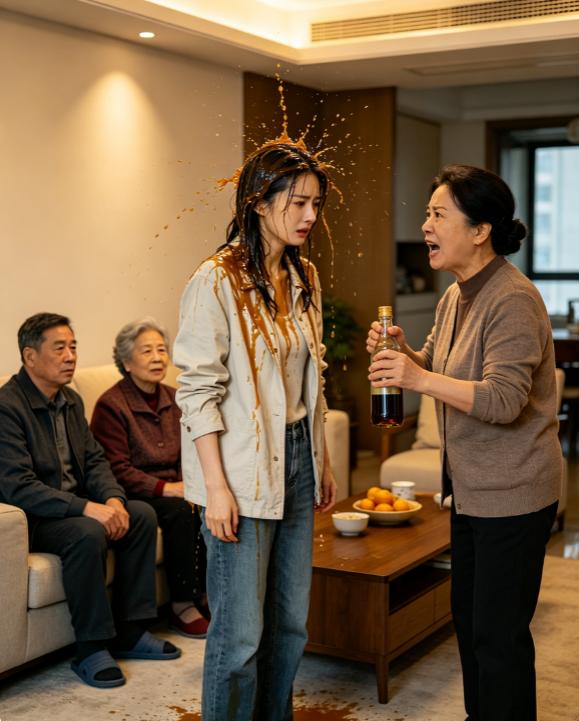 小姑子故意把整瓶醋泼到我头上，全家等着看我笑话，我果断报警，并转身打电话给助理，