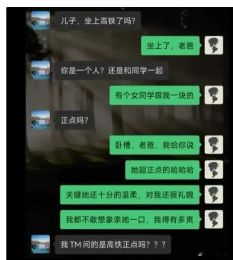 儿子，坐上高铁了吗？[捂脸哭][捂脸哭][捂脸哭]​​​