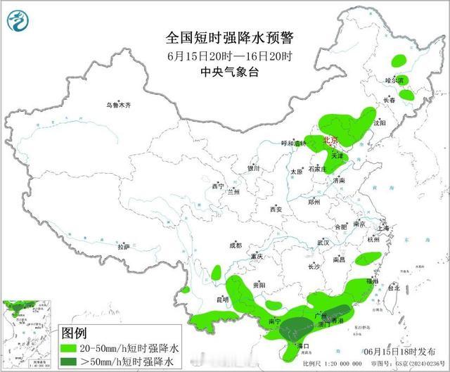 现在这降雨带分布挺有意思