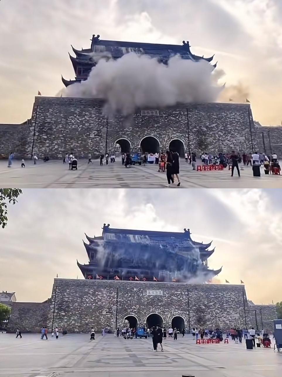 这么说吧，这玩意放当年和珅都不敢贪。下面有很多游客，幸亏没砸到人，否则后果更