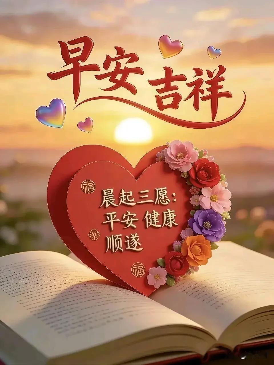 [比心]早安心语[比心]晓露凝光透碧纱，啼莺唤醒梦中花。帘开半亩青筠影，