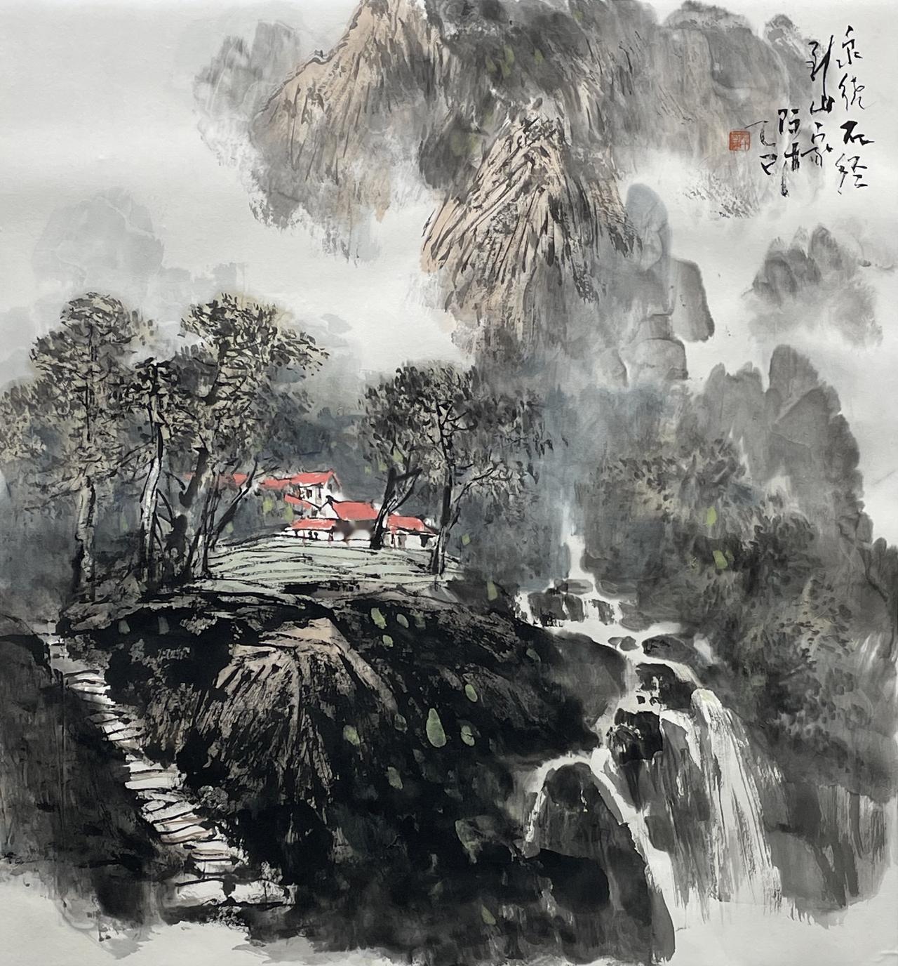 现在有些山水为什么总是喜欢画残山剩水，画死山假山秃山火烧山？一是受传统文人山