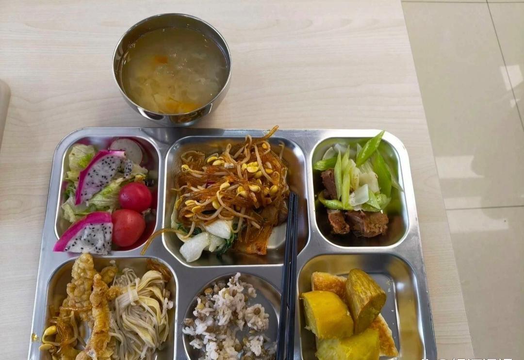 实拍体制内的食堂套餐。第一张图是西部某省政府食堂的套餐。第二张图是中部某镇政