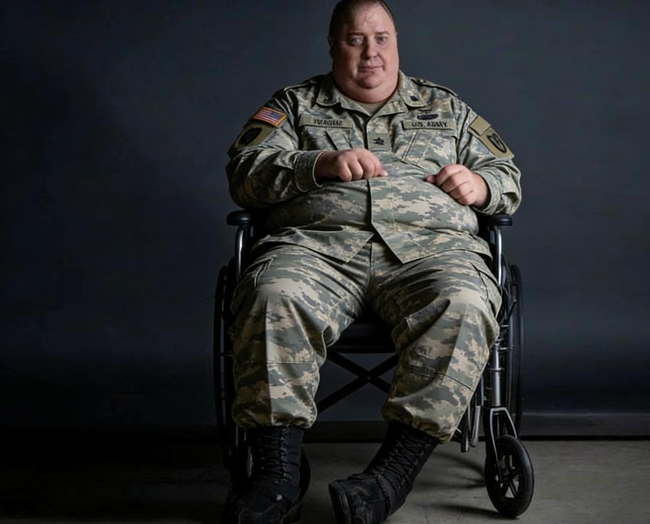 有人告诉我，这种连走路都困难的美军一米宽屁股里的全是脂包肌，他们的力量不是瘦子士