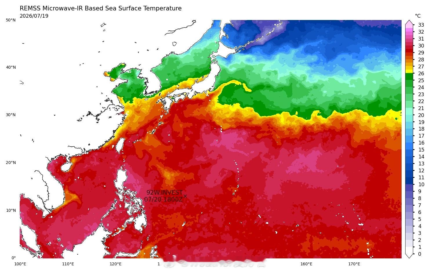 台风红霞92w已经出现，它将于近期加强为台风红霞。路径走向上基本明确，会经菲律