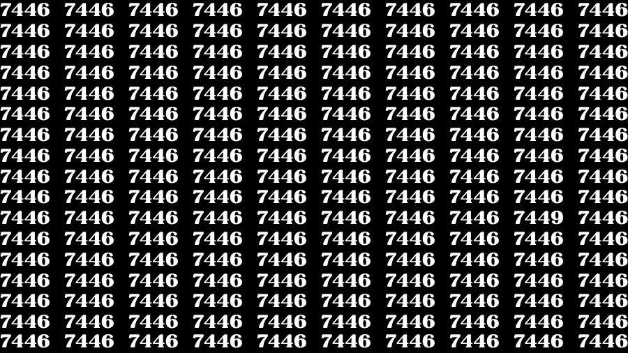 视觉错觉大脑挑战：如果你有鹰眼，请在45秒内找到7446中的数字7449