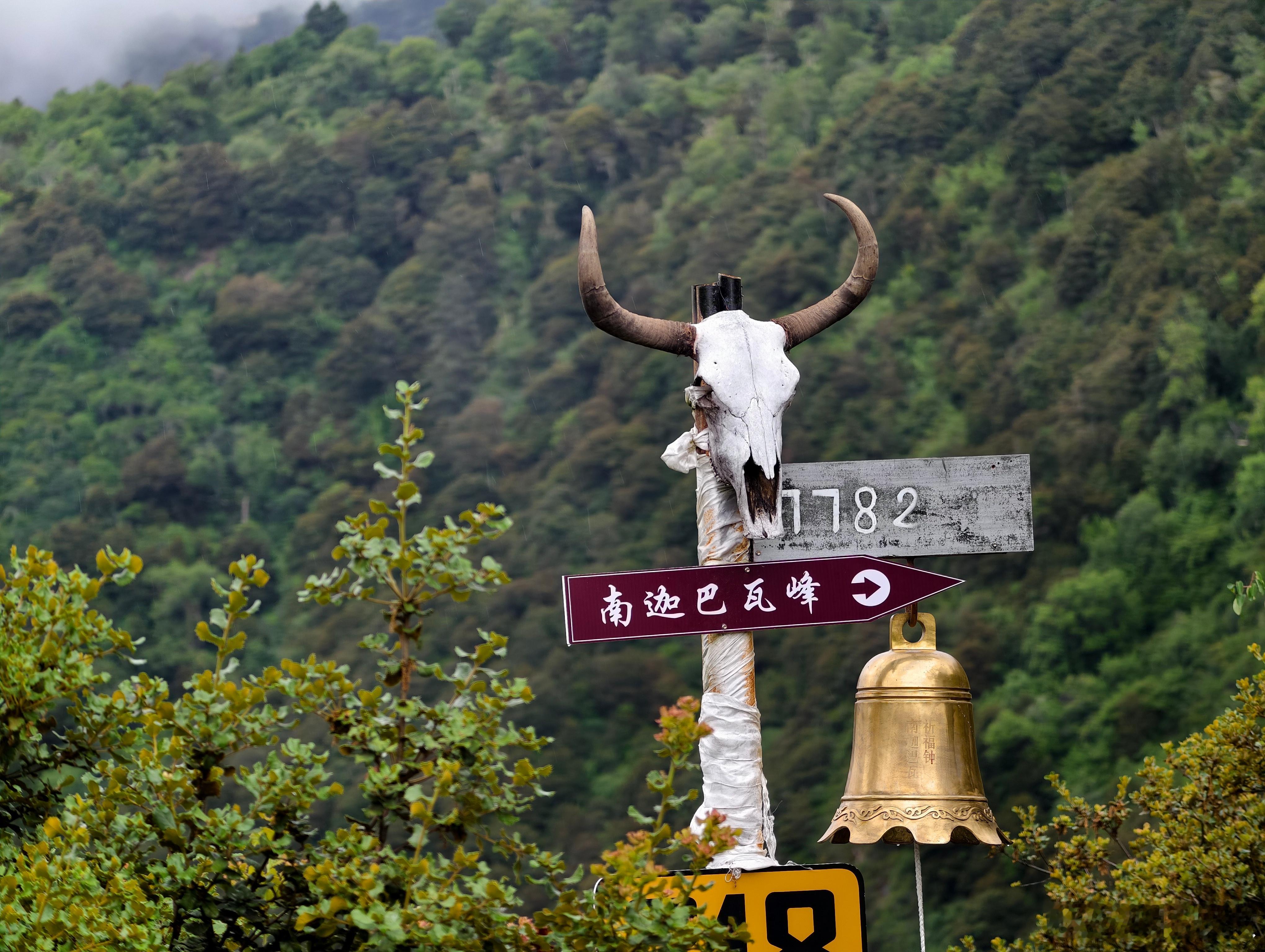 昨天没看到的南迦巴瓦峰，今天看到了一点点。​​​